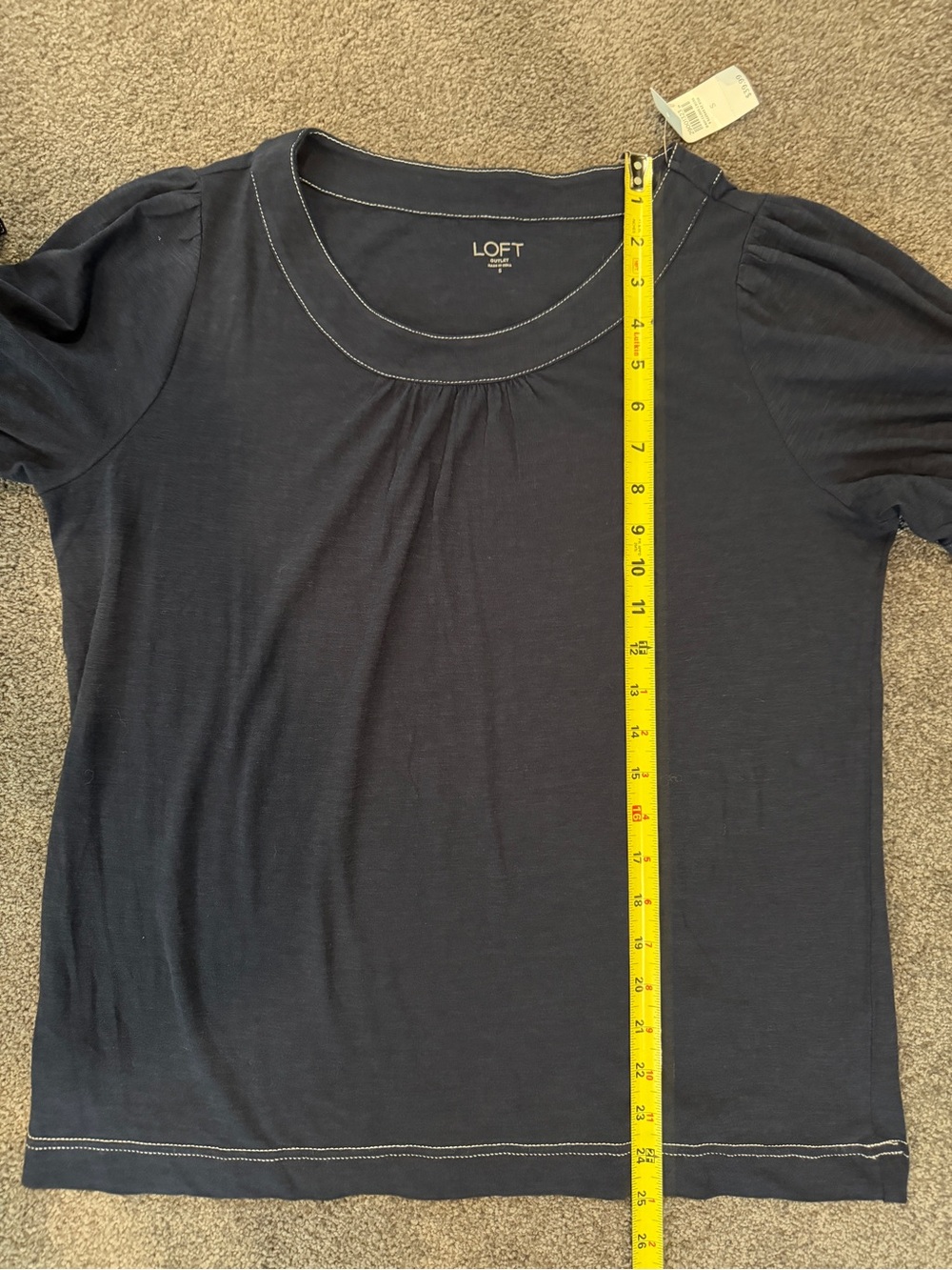Loft Factory NWT Navy Loft Short Sleeve Scoop Neck Top - Picture 6 of 9
